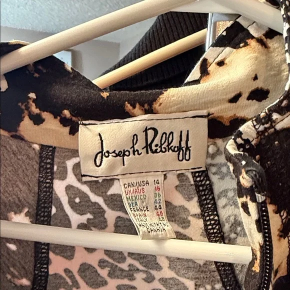 Joseph Ribkoff Black and Tan Patterned Jacket - Picture 2 of 4